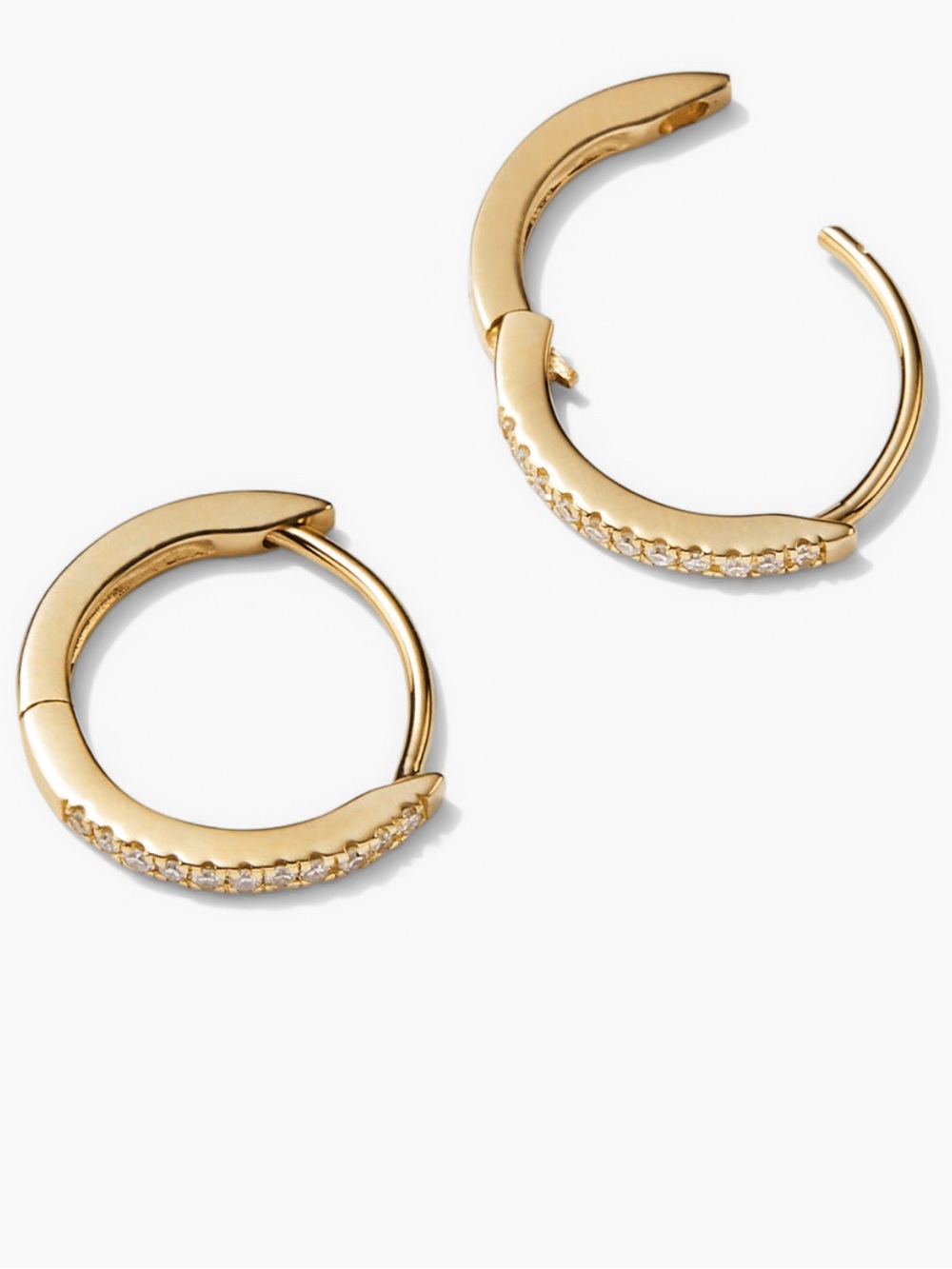 Mejuri Gold Pavé Huggie Earrings - Picture 3 of 5